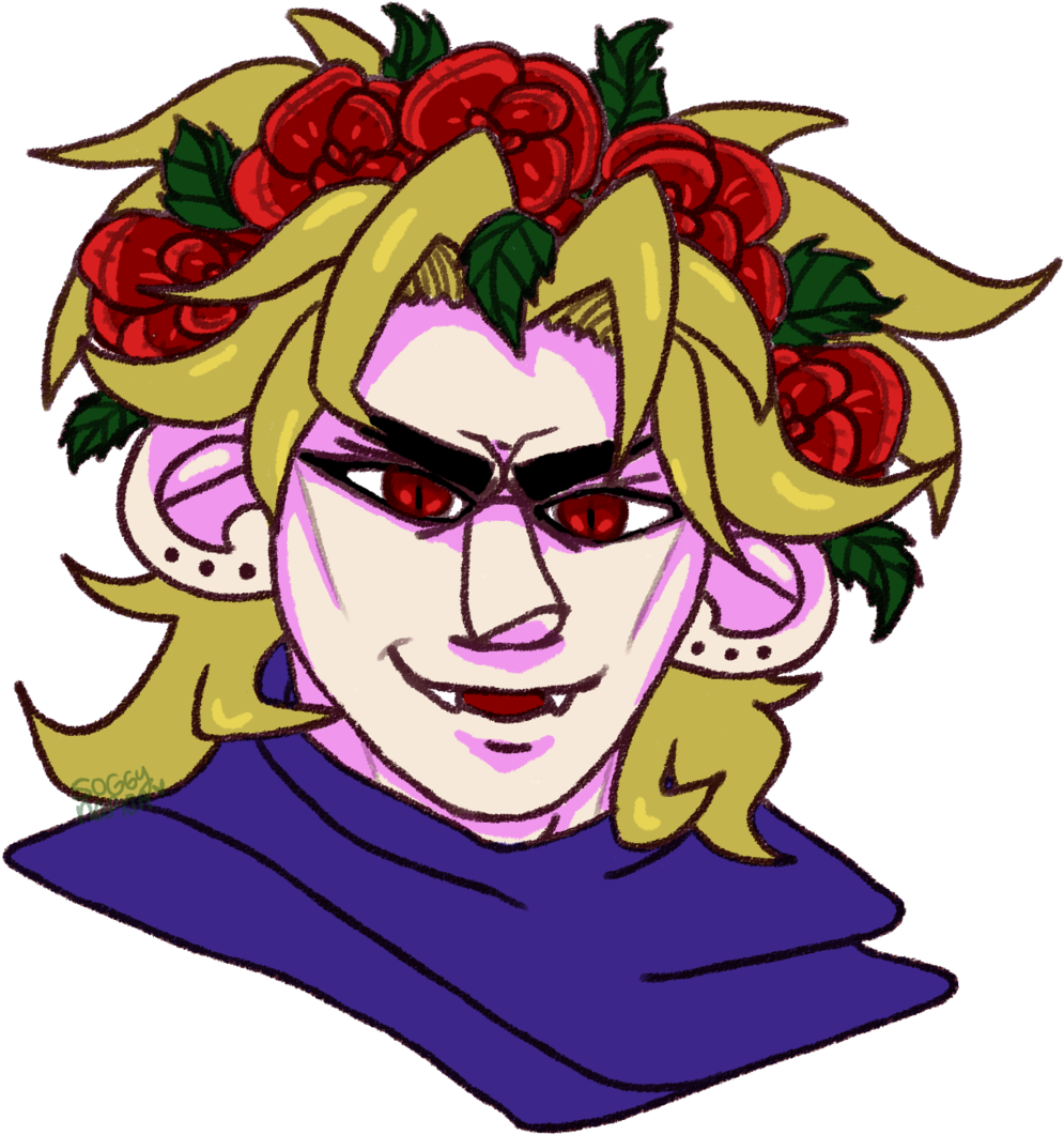 Flower Crown Dio By Soggydrawing Flower Crown Dio By - Cartoon (1024x1095)