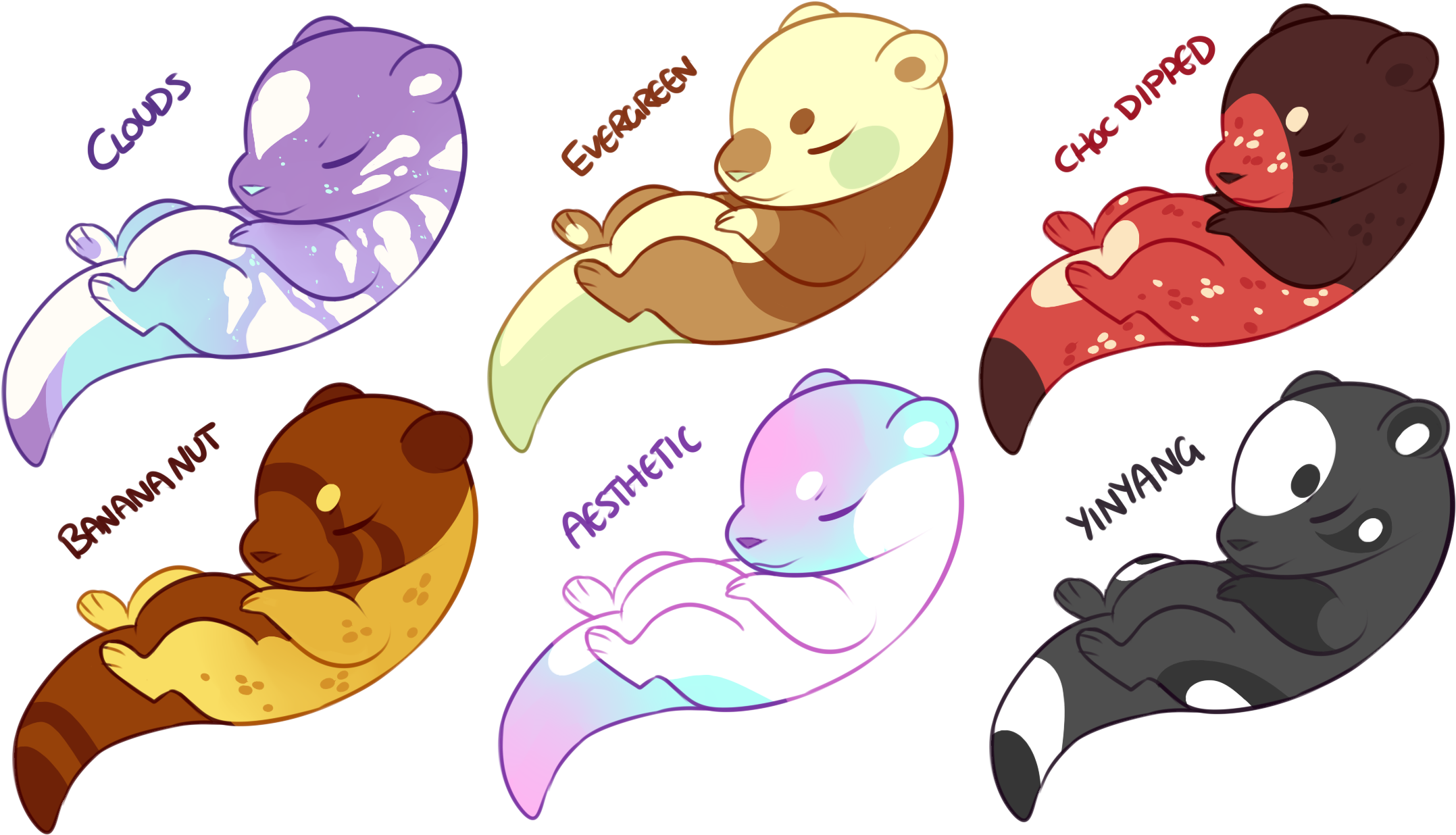 Otter Adopts By Ponacho - Cartoon (2328x1344)