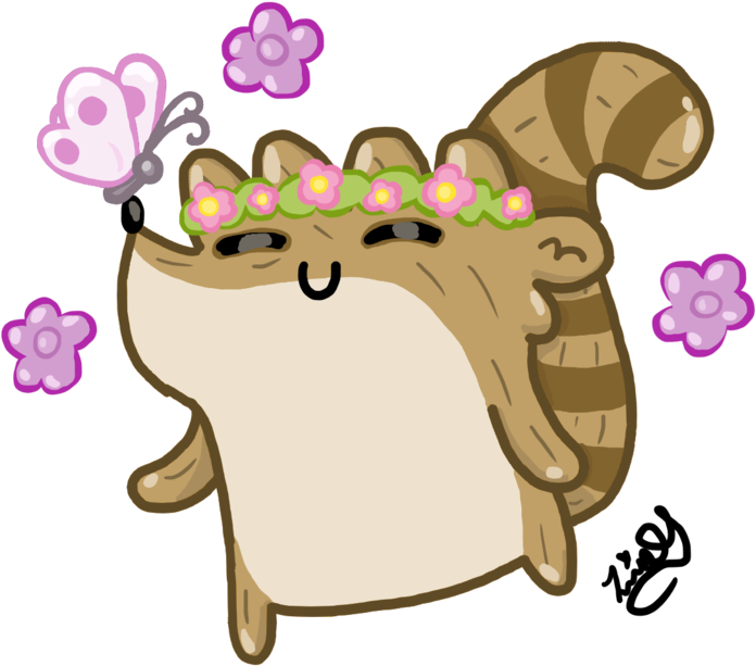 Flower Crown Rigby By Leeleecalgirl - Emoji (1024x768)