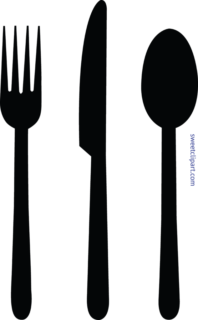 Kitchen Designs Fork Knife Spoon Black Clip Art And - Fork Spoon Knife Clipart (633x1024)