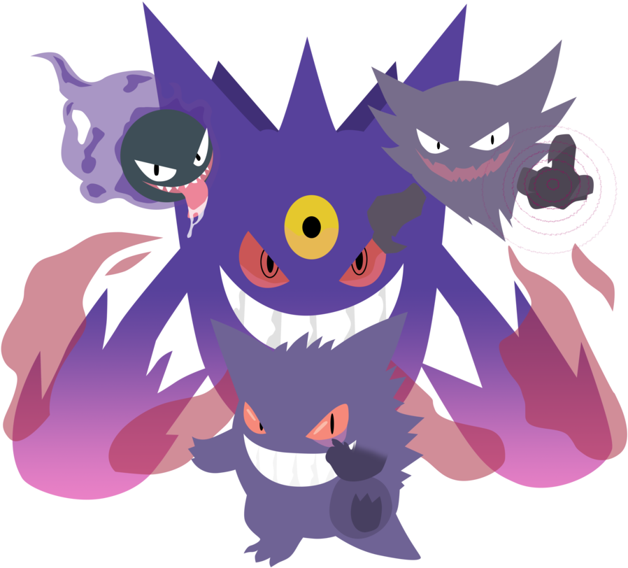 Pokemon - Gengar And Mega Gengar (945x845)