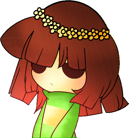 Chara With Flowers Crown Render I Undertale By Trash-v - Chara With Flower Crown (513x556)