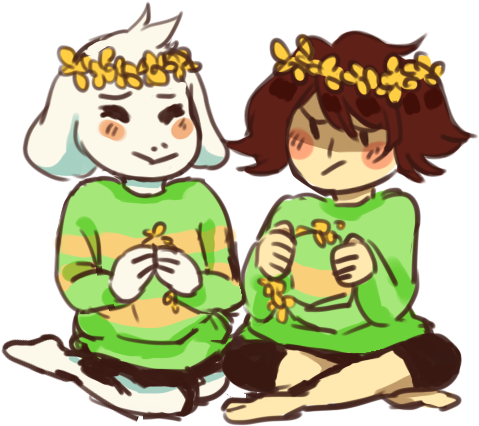 Tumblr Nwoalz0eog1sgxe4fo1 1280 - Undertale Chara With Flower Crown (600x600)