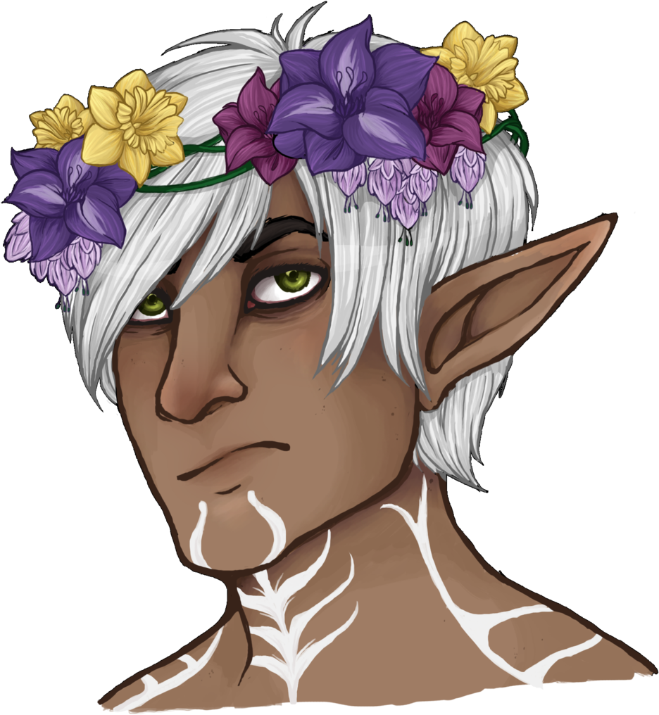 Elves In Flower Crowns By Floraawarrior Elves In Flower - Drawing (1024x1076)