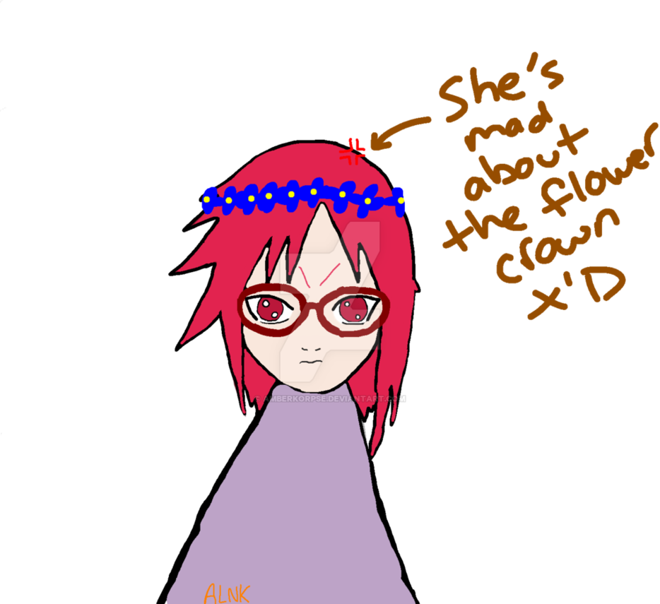[[chibi]] Karin Uzumaki With Flower Crown By Amberkorpse - Cartoon (934x855)