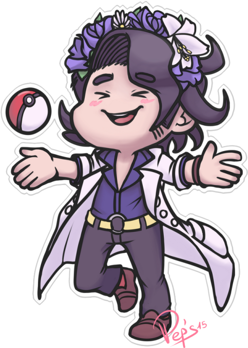 Awww Chibi Professor Sycamore With A Flower Crown - Crown (500x678)