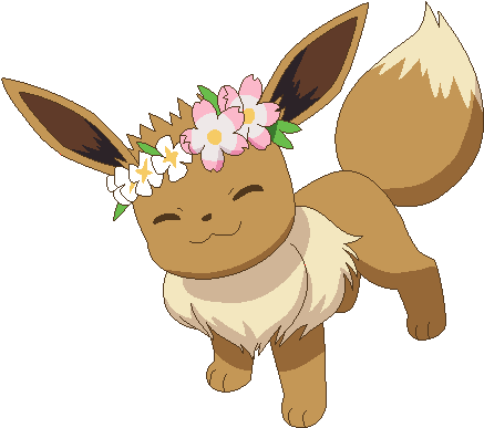 Pokemon Base Petition To Give Eevees Flower Crowns - Eevee With Flower Crown (474x401)