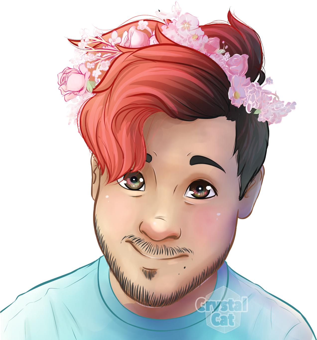 “ Here's A Cute Transparent Drawing Of Mark With That - Flower Crown Fan Art (1280x1387)