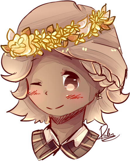 Can I Please Have Her With A Cream Flowercrown, Smiling - Cartoon (700x700)