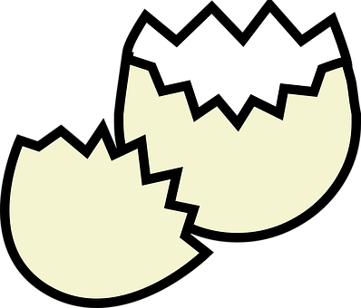 Eggshell, Cracked, Broke, Fragile, Empty - Hatching Egg Clip Art (398x340)