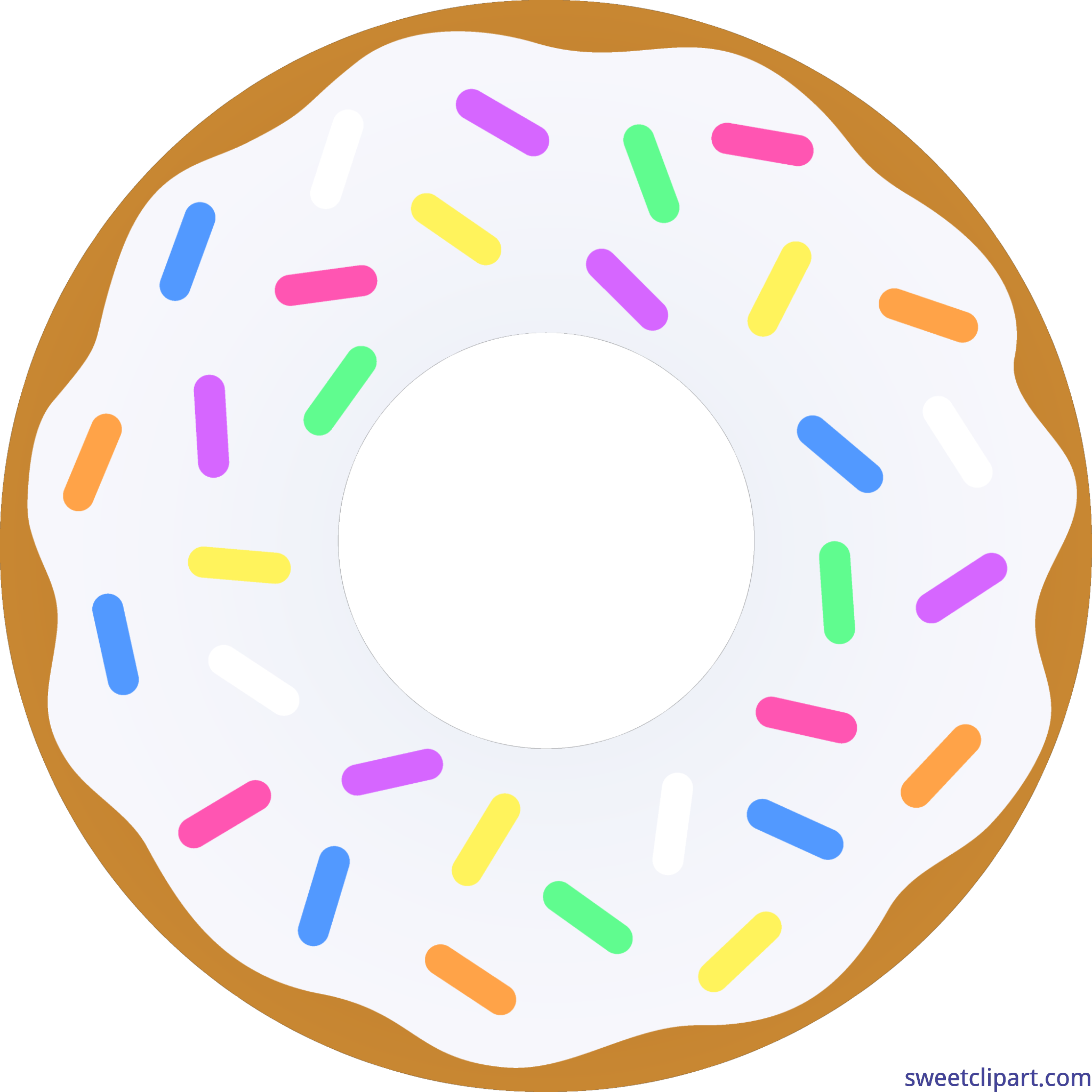 Donut Vanilla Sprinkles Clip Art - Donut Clip Art Png (4187x4187)