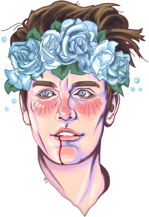 Brendon Urie Flower Crown - Brendon Urie Drawing Cartoon (500x708)