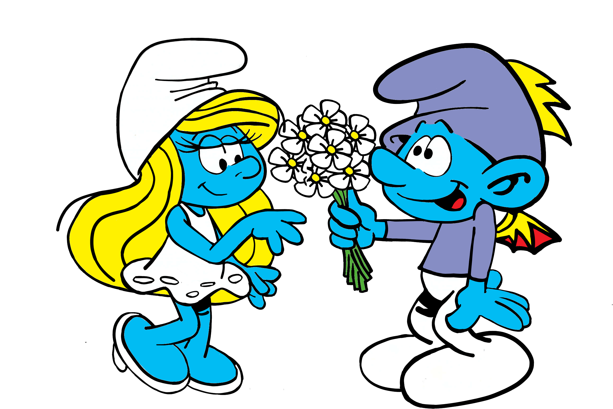 Clumsy Smurf And Smurfette Kiss Wallpaper For Iphone - Adult Coloring Book ...