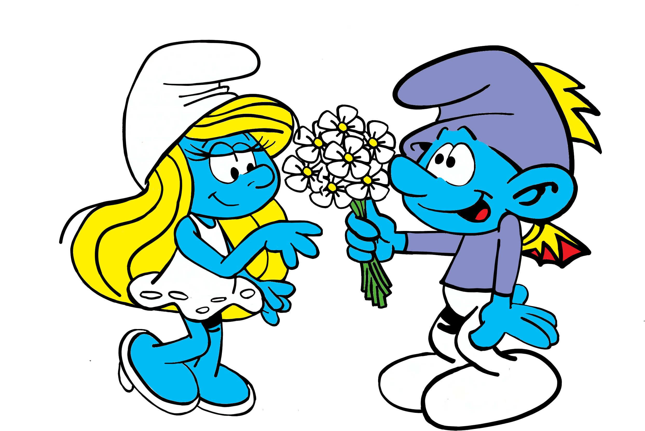 Clumsy Smurf And Smurfette Kiss Wallpaper For Iphone - Adult Coloring Book Designs: Stress Relief Coloring (2540x1768)
