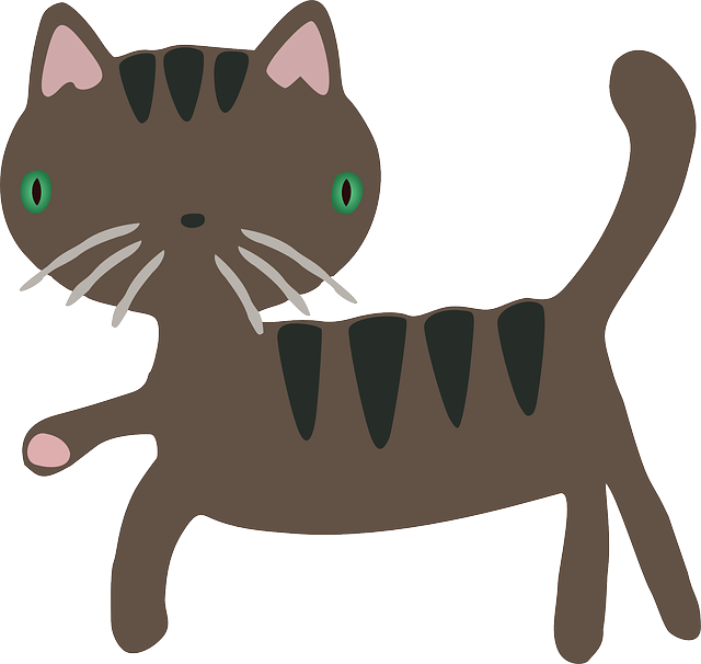 Cat, Cartoon, Funny, Brown, Stripes, Mammals, Pet - Stray Cat Clipart (640x606)