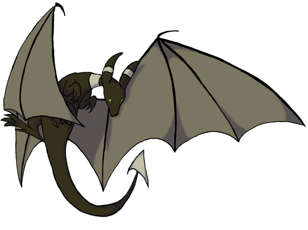 Black Flying Dragon By Are You Jealous - Flying Dragon Transparent (1075x742)