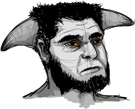 Kal Head Sketch By Krepta-draconis - Illustration (459x368)