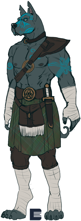 Celtic Great Dane Flat Colored Sketch By Benzy On Deviantart - Costume (500x1000)