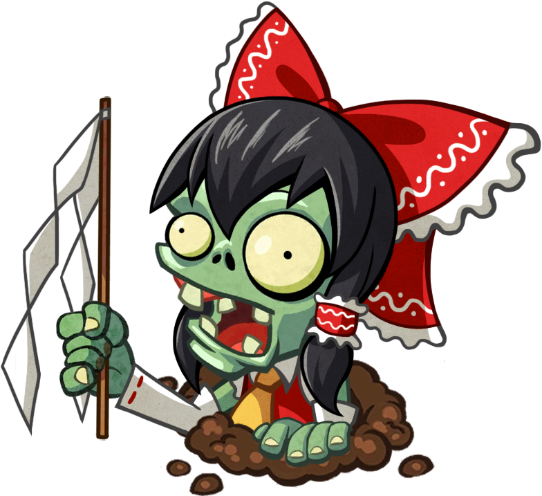 Shrine Maiden - Plants Vs Zombies Heroes Zombies (800x800)