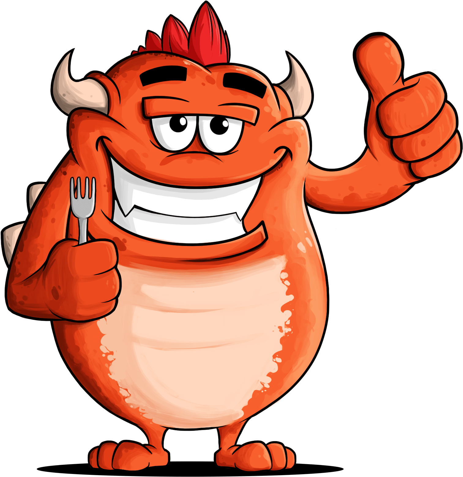 Thumbs Up, Holding A Fork - Thumb Signal (1800x1800)