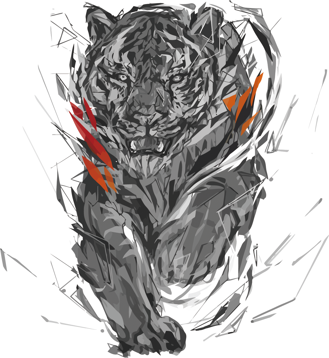 Polygon Digital Art Sketch - Vector Graphics (1500x1513)