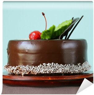 Festive Beautiful Chocolate Cake With Icing And Cherry - Chocolate Cake (400x400)