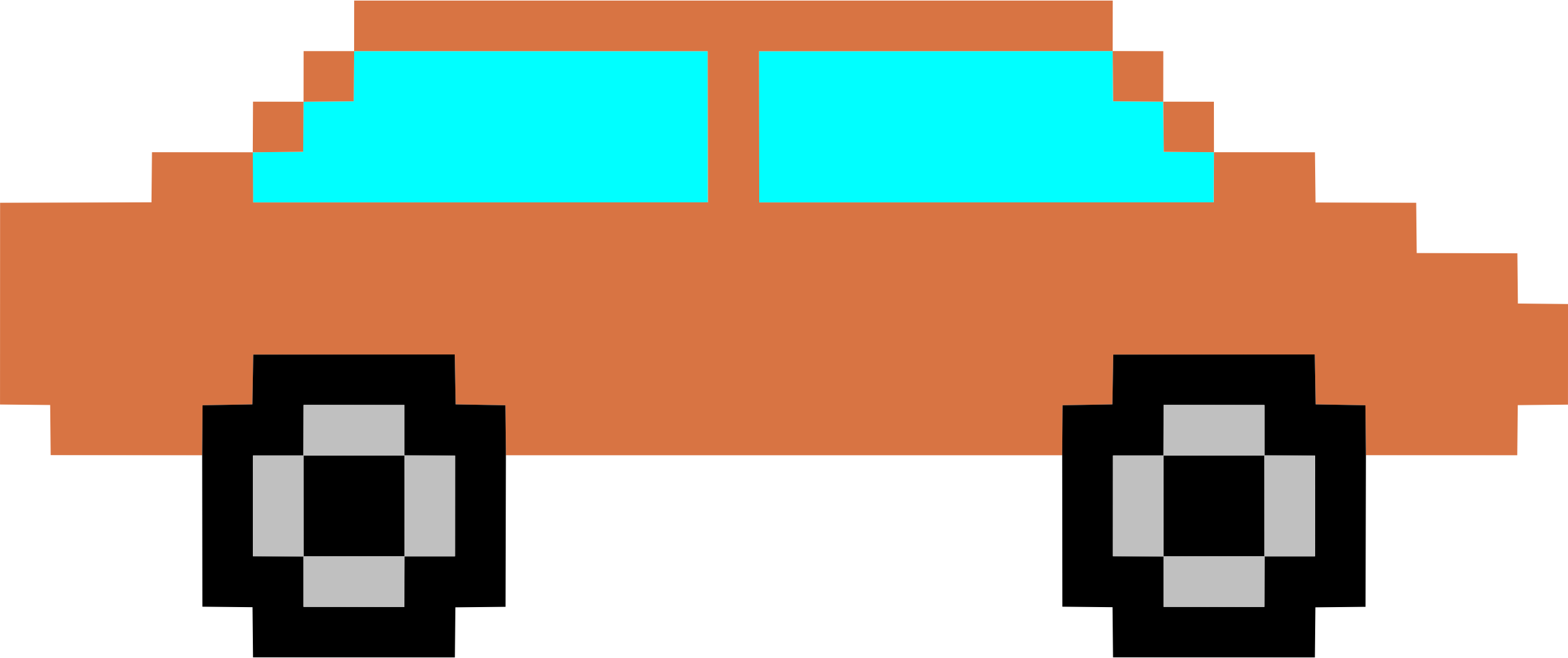 Art Car 2 - Car Pixel Art Png (2400x1008)