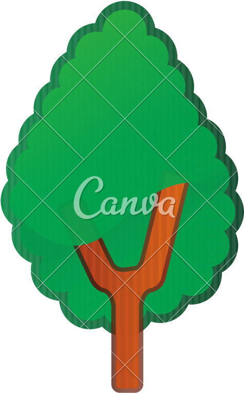 Isolated Comic Tree Vector Icon Illustration - Symbol (800x800)