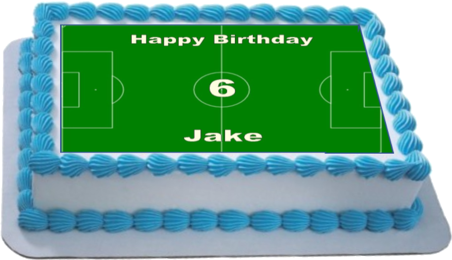 Personalised Football Pitch Fondant Icing Cake Topper - Yo Gabba Gabba Birthday Cake (1055x738)