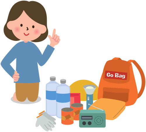 Woman Packing For Camping - Go Bag Clip Art (500x451)