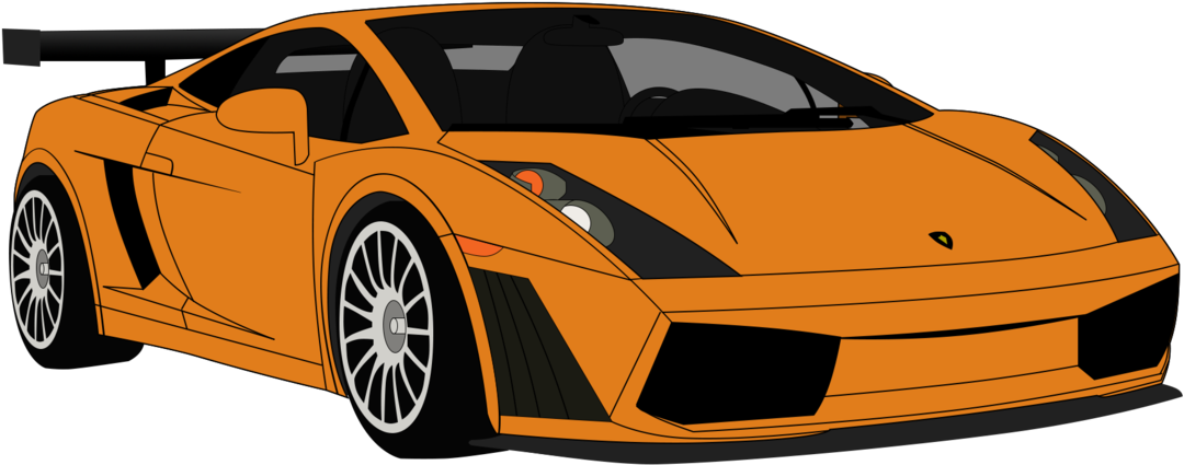 Orange Car Clipart Download - Mobil Lamborghini Png Vektor (1920x1080)