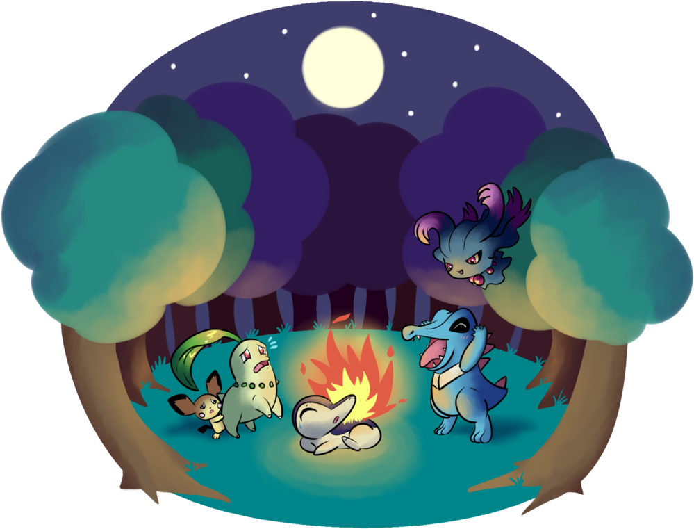 Johto Camping Trip By Typhloser - Cartoon (1024x766)
