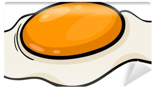 Poached Egg Cartoon Illustration Wall Mural • Pixers® - Fried Egg (400x400)