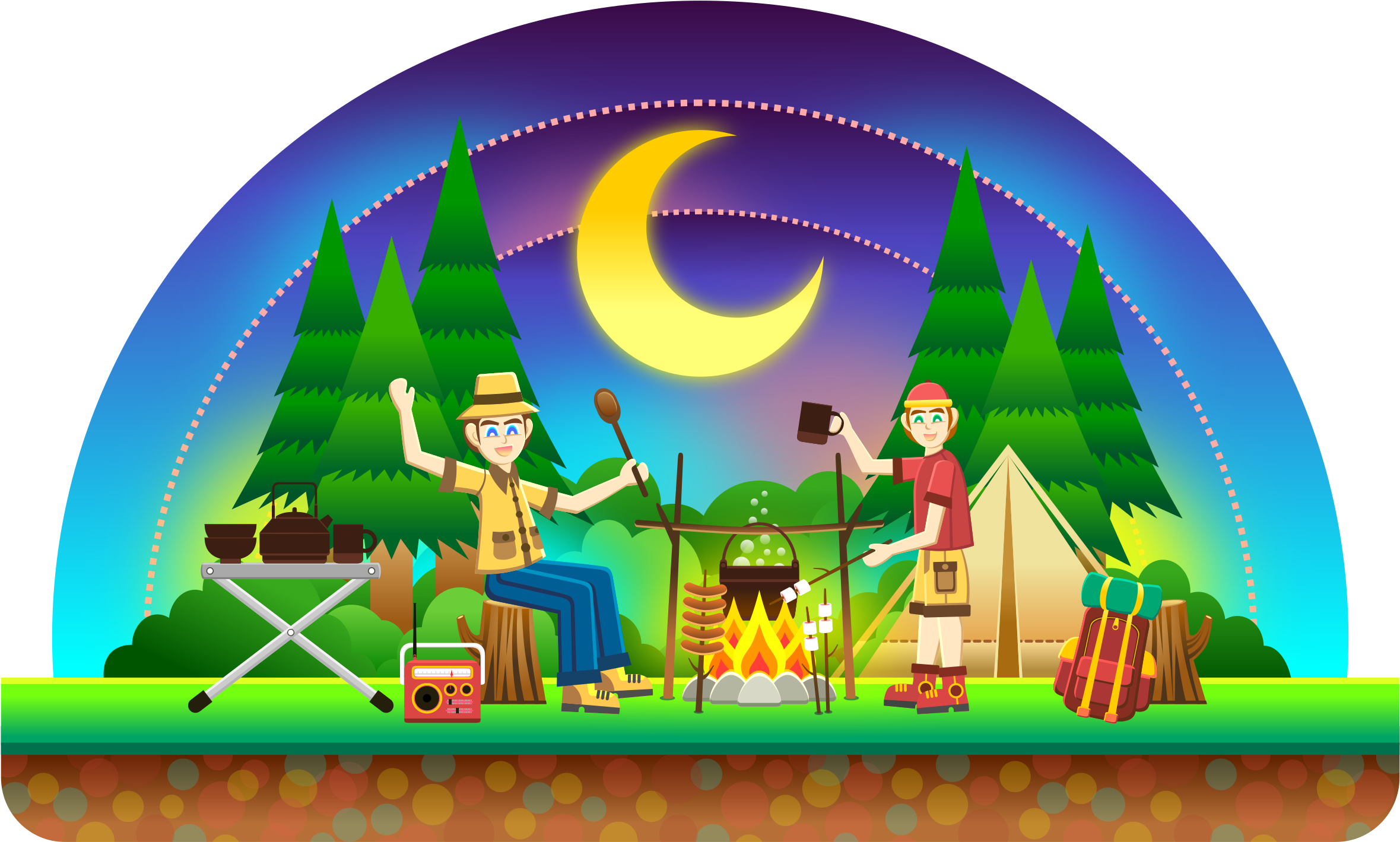 Free - Camping Images Clip Art (2400x1468)