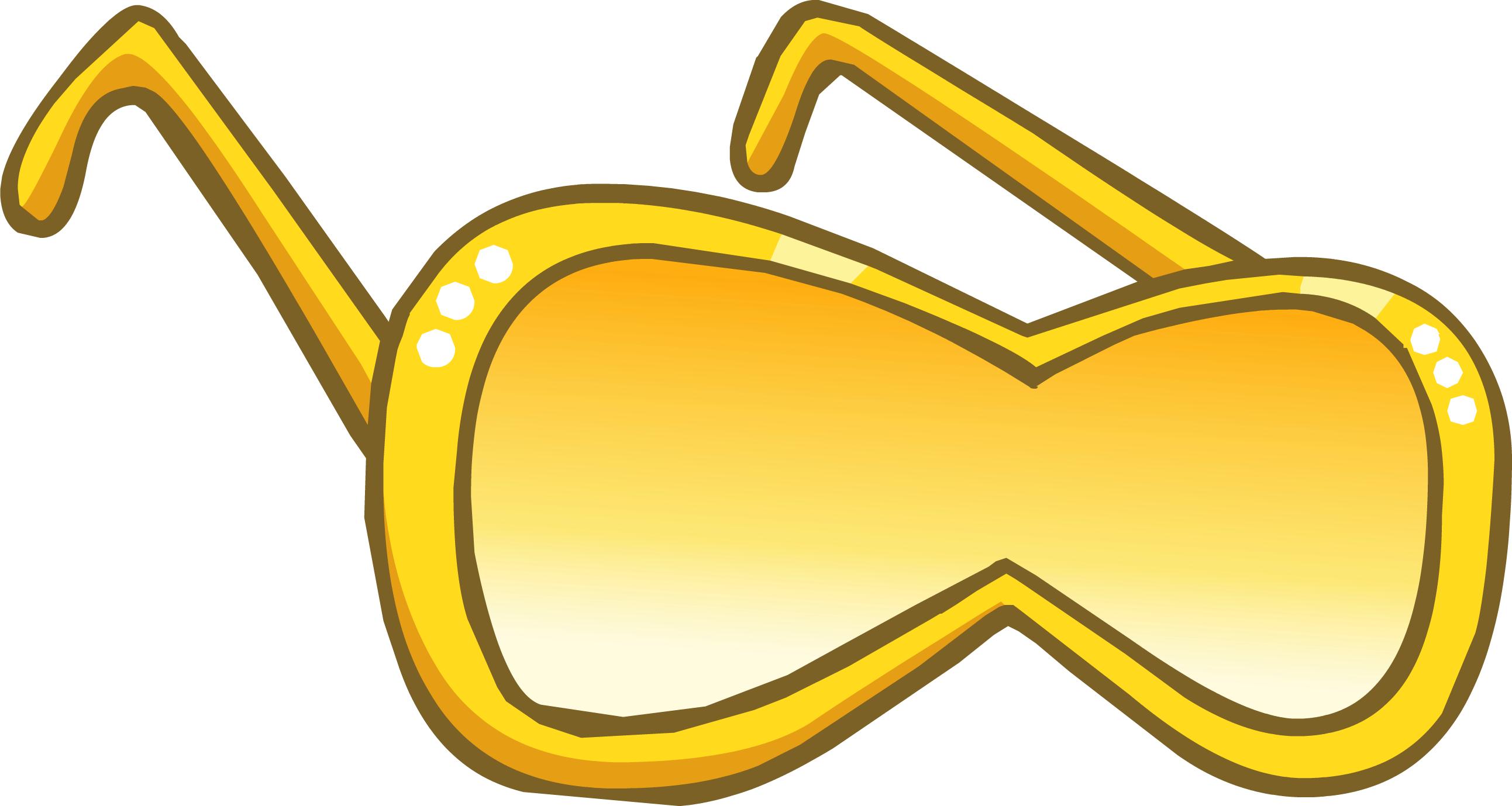 Gold Diva Shades - Club Penguin Gold Glasses (2585x1379)