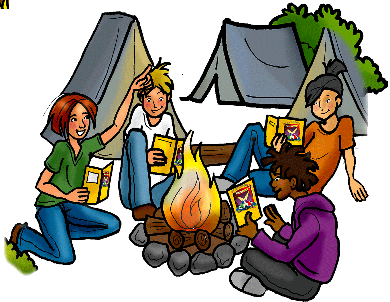 Camping People Clipart People Camping Clipart - Campfire Stories Clip Art (1376x1079)