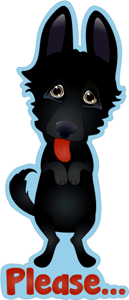 Nero The Black Dog Cute Funny Comic Pet Stickers Messages - Cartoon (618x618)