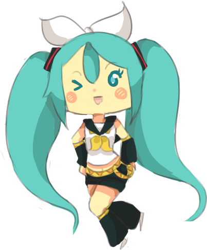 Hatsune Miku - Cartoon (500x600)