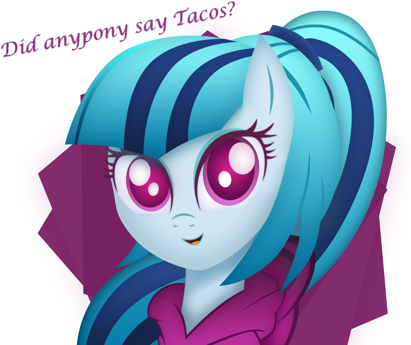 Sonata Dusk Is Excited About Tacos By Vipeydashie - Cartoon (1361x1139)