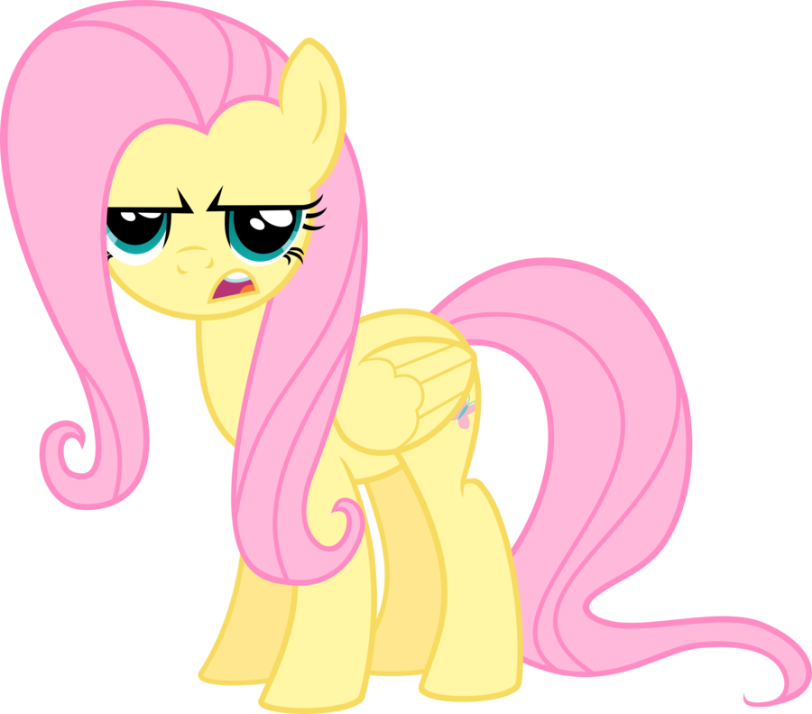 Fluttershy Is Not Happy - Mlp Fluttershy Happy Vector (900x791)