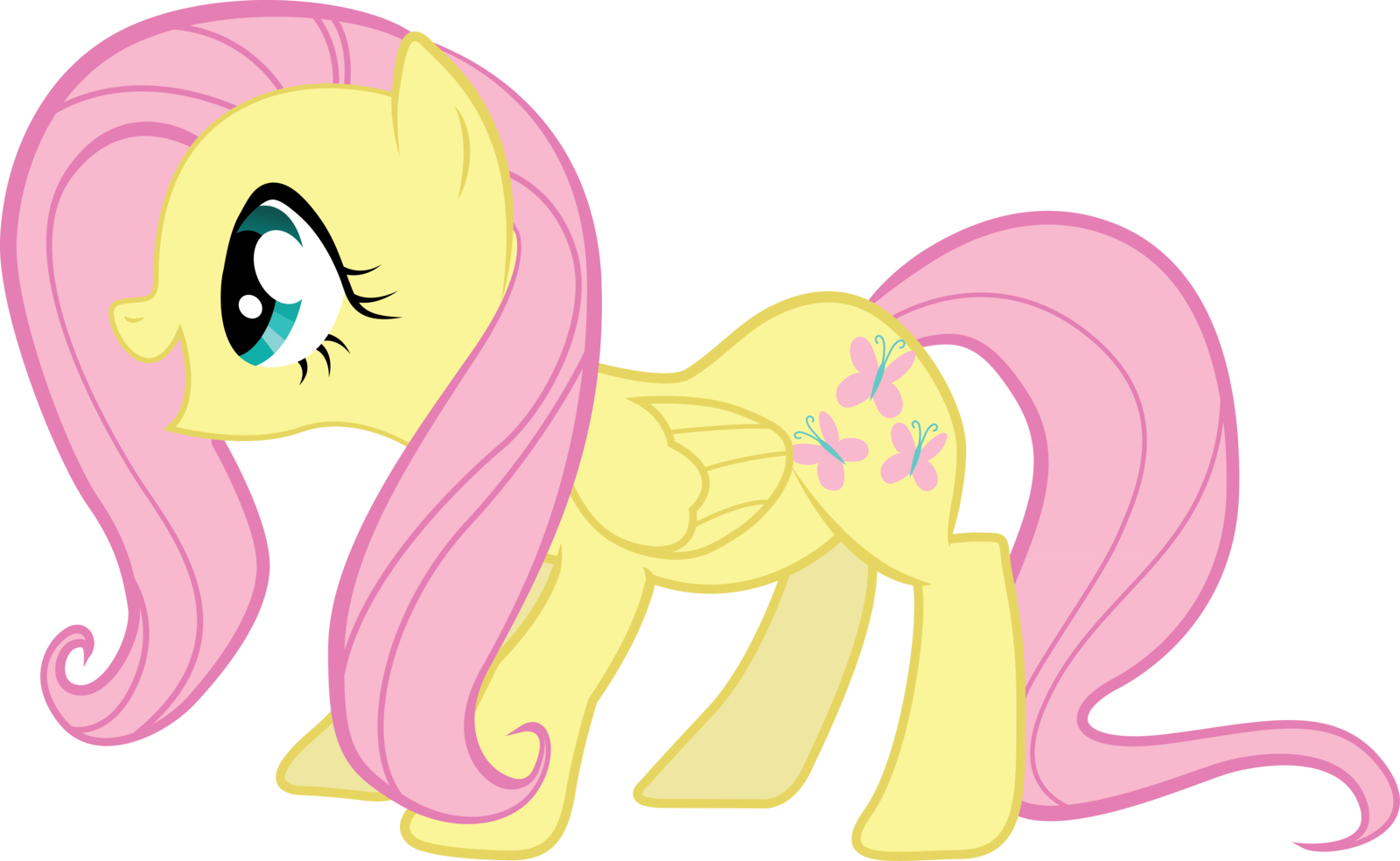 Mlp Fluttershy Happy Vector Download - Flutter Shy Mad (1600x984)