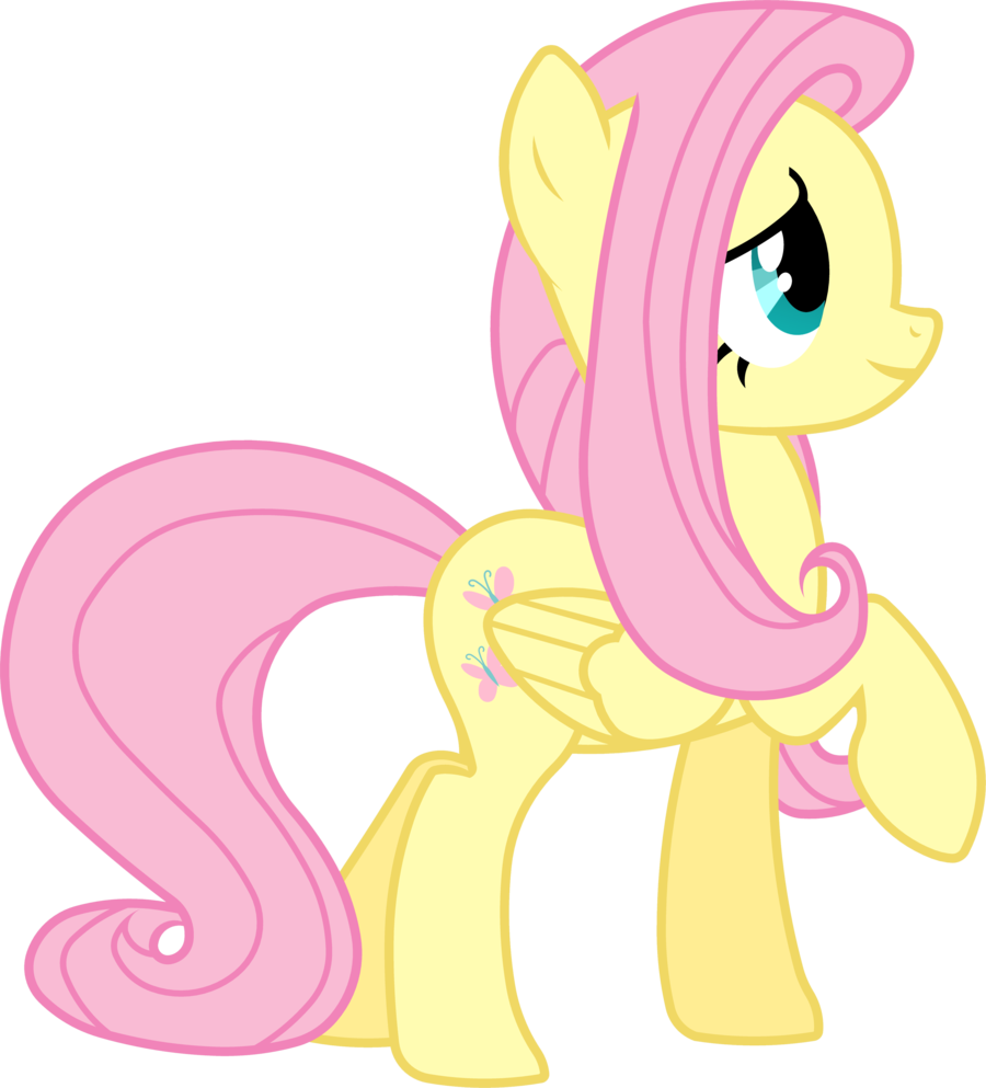 Mlp Fluttershy Happy Vector For Kids - Fluttershy Happy And Sad (900x993)