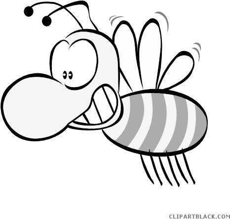 Spelling Bee Animal Free Black White Clipart Images - Cartoon Bee (600x452)