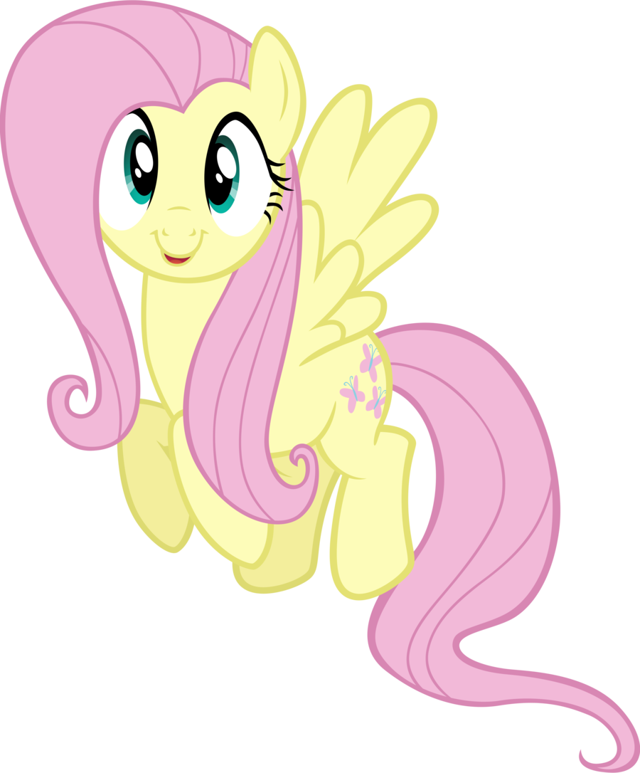 Mlp Fluttershy Happy Vector Download - Fluttershy (900x1086)