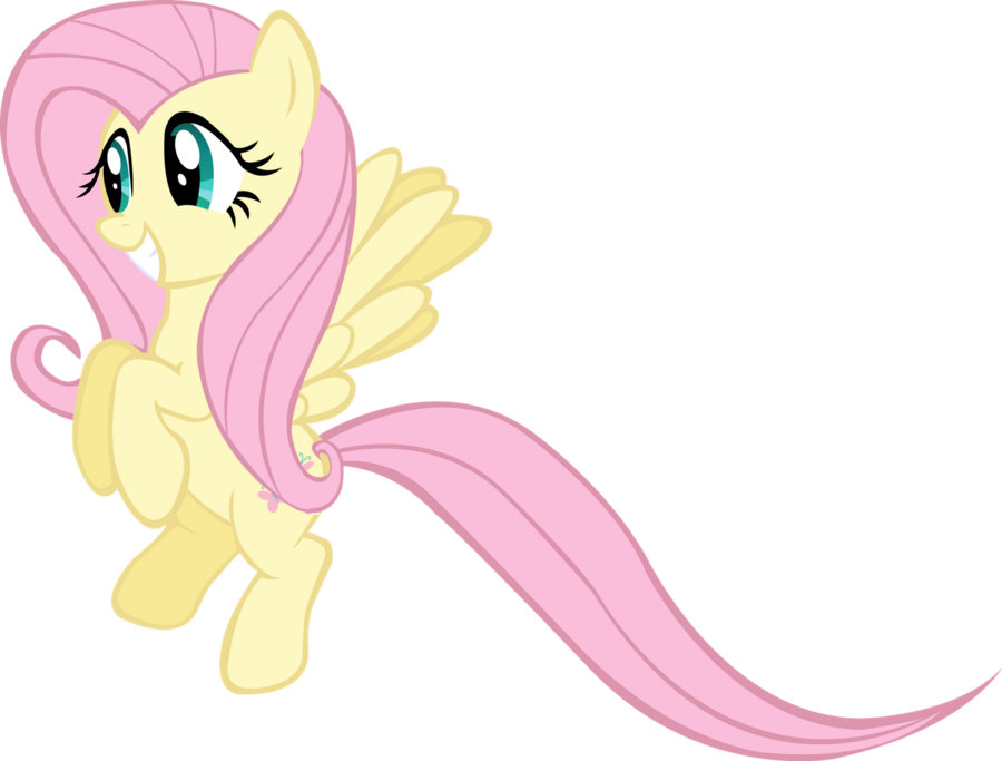 Mlp Fluttershy Happy Vector Download - Fluttershy Vector Happy (900x683)
