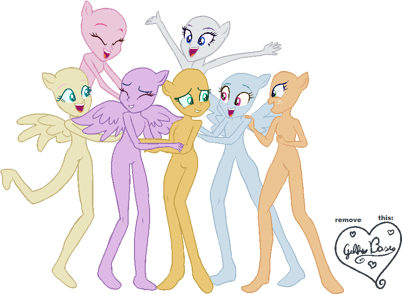 Base -friendship Group Hug By Gihhbloonde - Group Mlp Base (841x614)