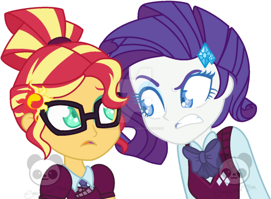 Equestria Girls, Glasses, Rarity, Safe, Simple Background, - Mlp Alternate Universe Sunset Shimmer Cart (1161x688)
