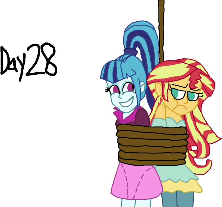 Bigpurplemuppet99, Equestria Girls, Female, Lesbian, - Pony Sunset Shimmer Tied Up (1101x726)