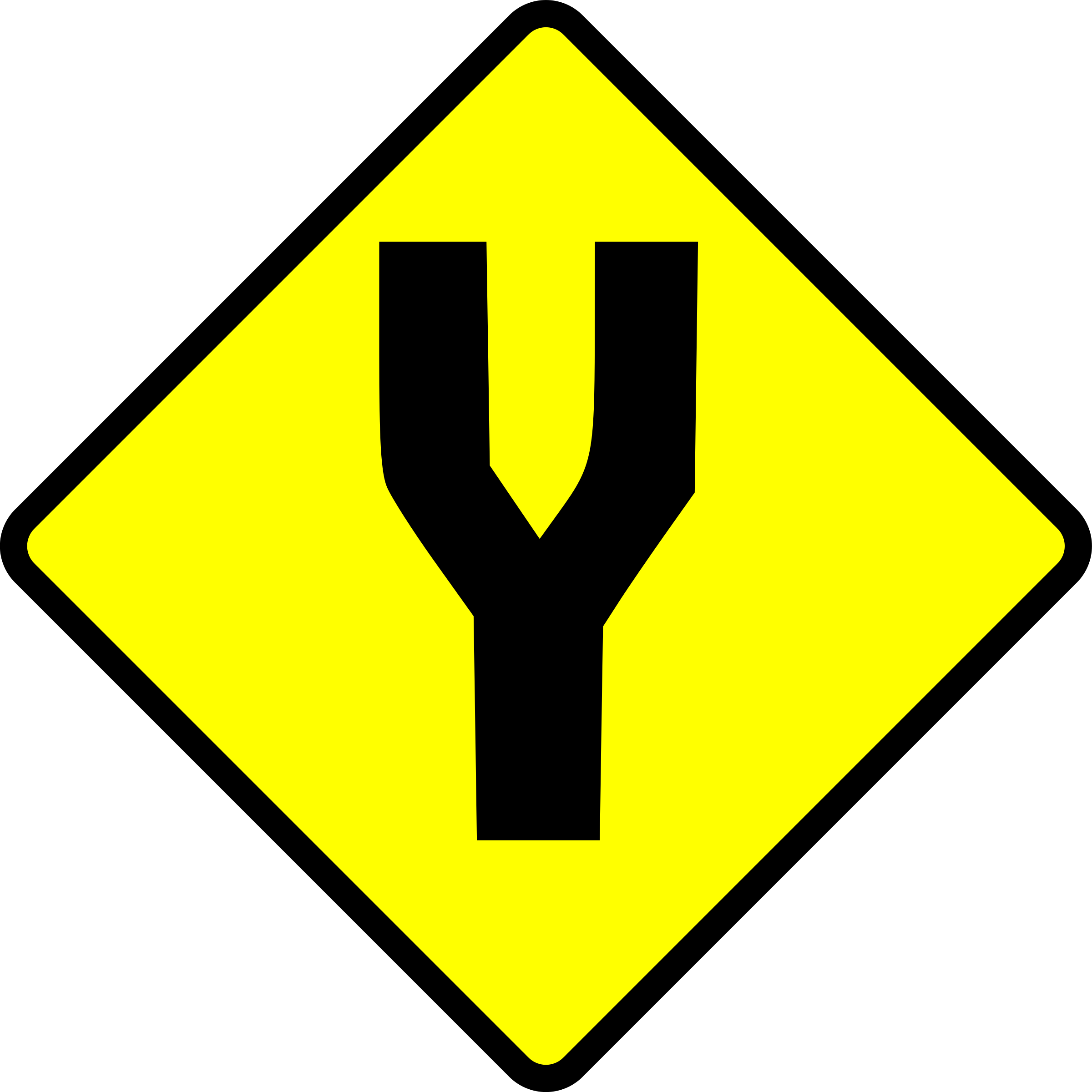Caution-fork In Road - Fork In The Road Sign (2400x2400)