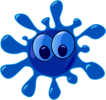 Splat Blue Splash Eyes Paint Ink Spill Spl - Splash Clip Art (360x340)